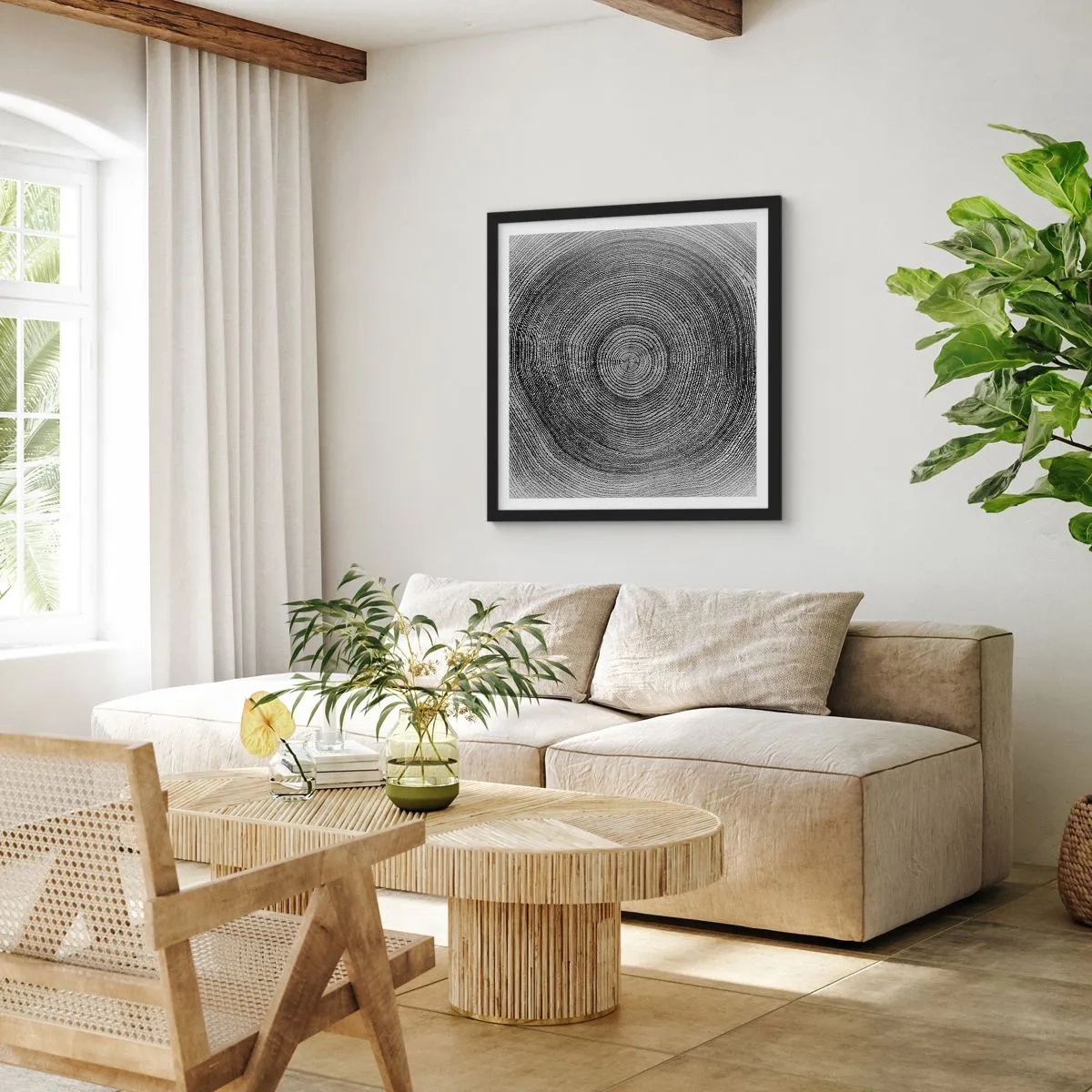 Poster in einem schwarzem Rahmen - Zeichen der Zeit - 40x40 cm