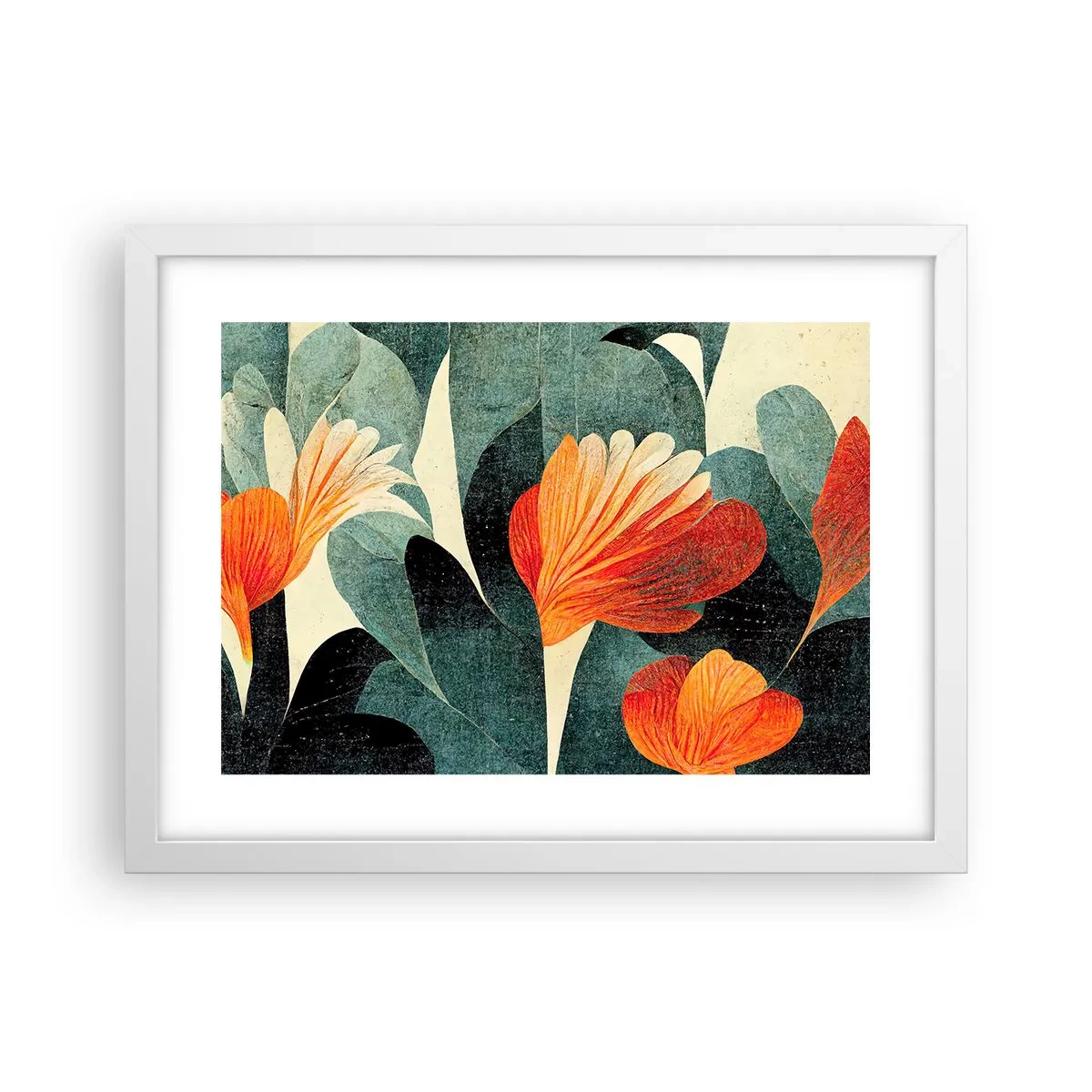 Poster in einem weißen Rahmen - Hitze der Tropen und Kühle des Grüns - 40x30 cm