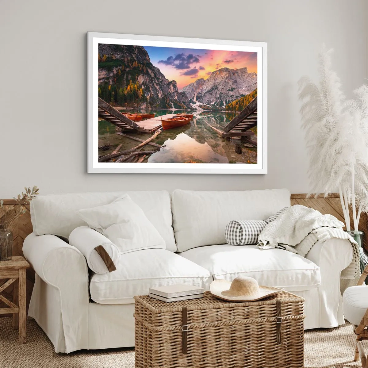 Poster in einem weißen Rahmen - Versprechen des Tages - 40x30 cm