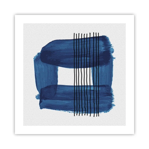 Poster - Blaue und schwarze Komposition - 50x50 cm
