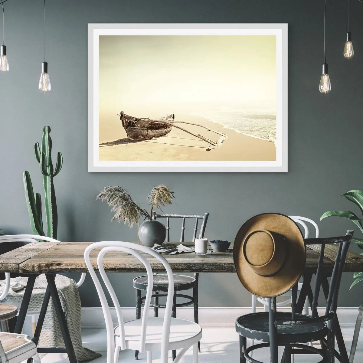 Poster in einem weißen Rahmen - Erinnerung an die Südsee - 70x50 cm