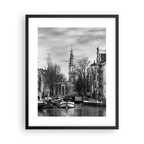 Poster in einem schwarzem Rahmen - Amsterdamer Atmosphäre - 40x50 cm