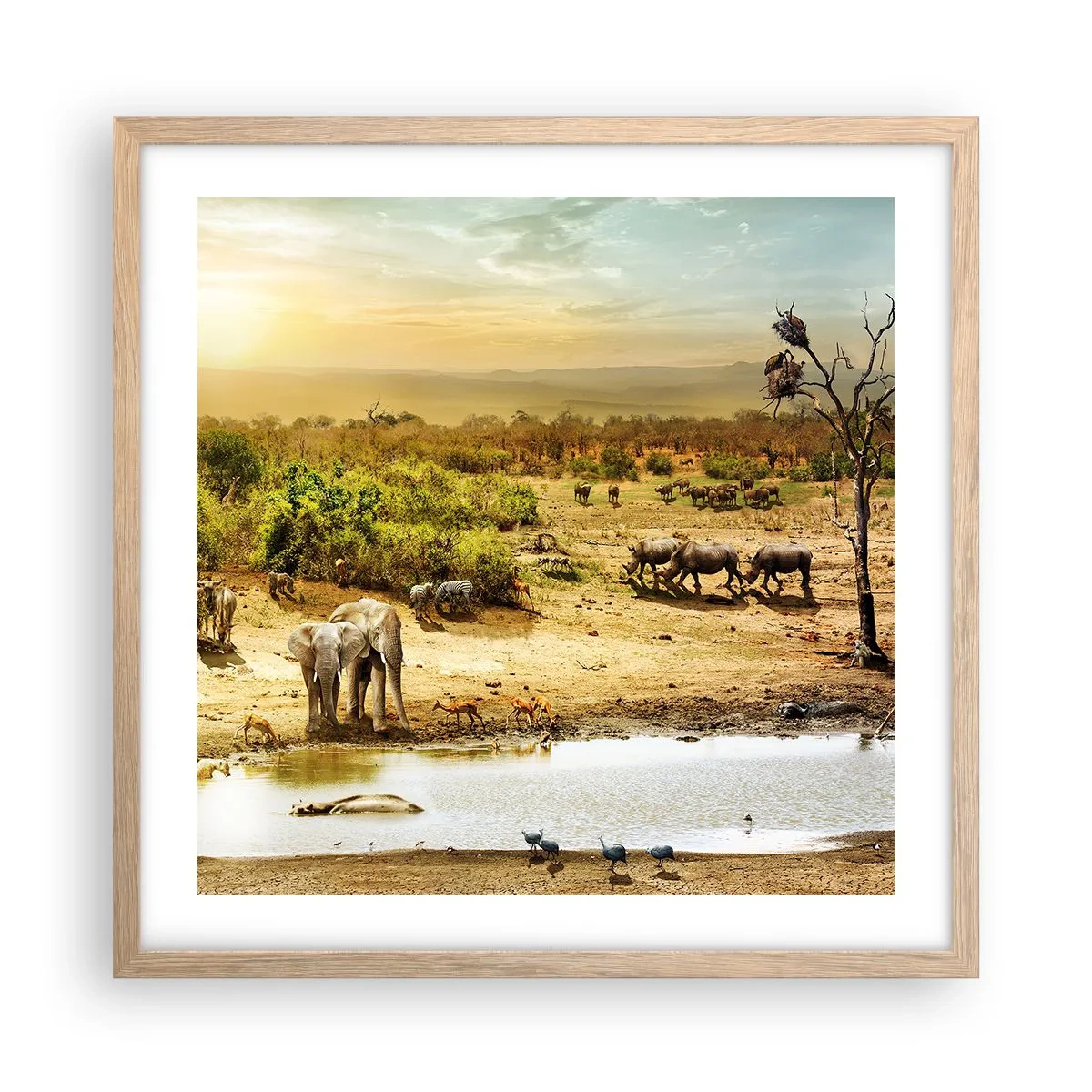 Poster in einem Rahmen aus heller Eiche - Ein Fluss floss aus Eden ... - 50x50 cm