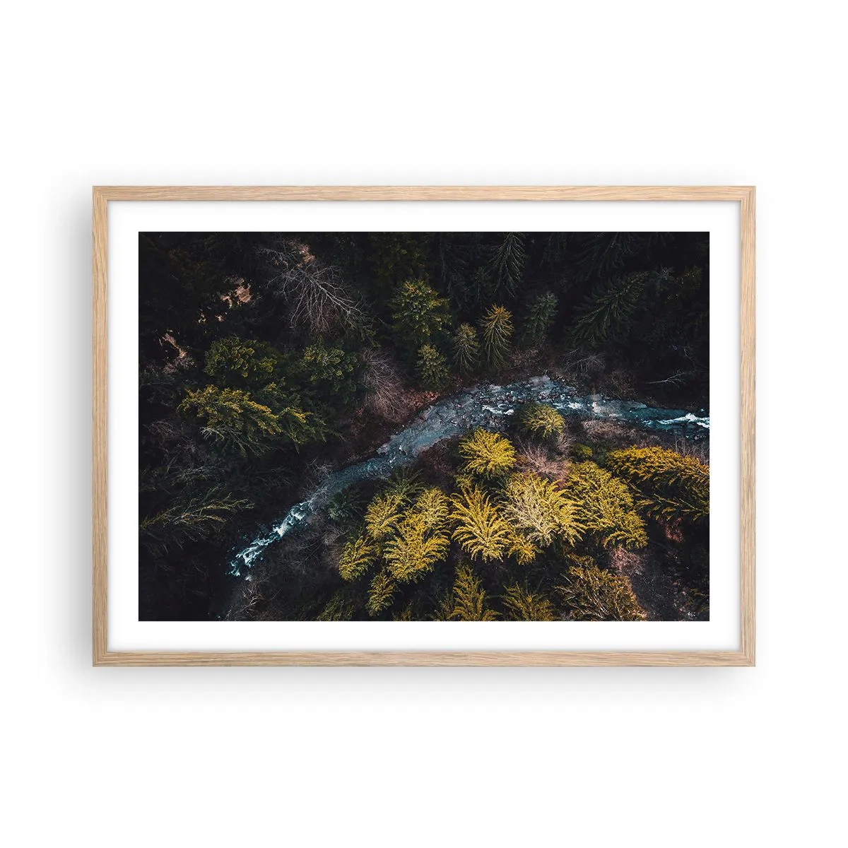 Poster in einem Rahmen aus heller Eiche - Schnell und immer schneller - 70x50 cm