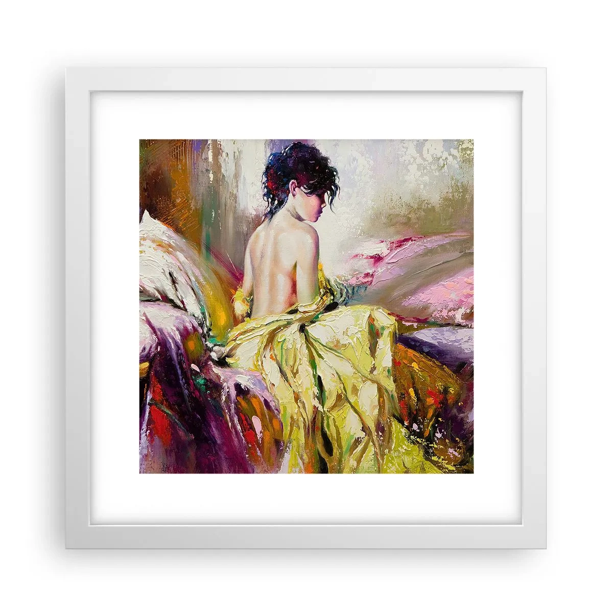 Poster in einem weißen Rahmen - Zwischen den Lippen und dem Rand der Tasse - 30x30 cm