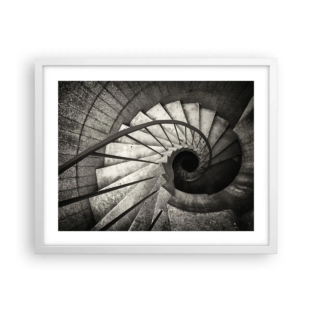 Poster in einem weißen Rahmen - Treppe hoch, Treppe runter - 50x40 cm