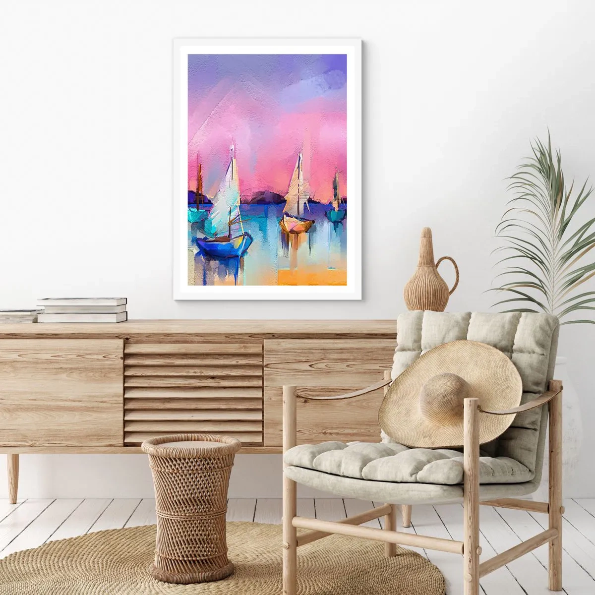 Poster in einem weißen Rahmen - Richtung: breites Wasser - 70x100 cm