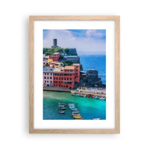 Poster in einem Rahmen aus heller Eiche - Mediterrane Zauberstadt - 30x40 cm