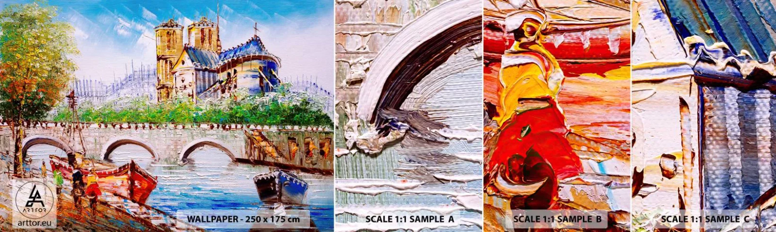 Fototapetenmuster Standard Eco - Ihre Zeit vergeht nie - Stadt, Paris, Die Architektur - 100x30 cm