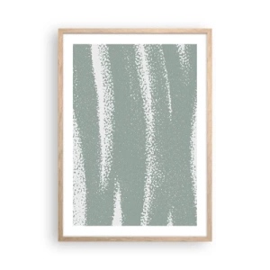 Poster in einem Rahmen aus heller Eiche - Abstraktion im Winterklima - 50x70 cm