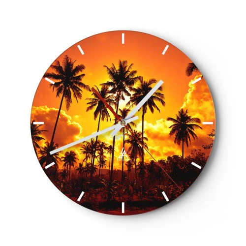 Wanduhr - Glasuhr - Berge brennen, Wälder brennen - 40x40 cm