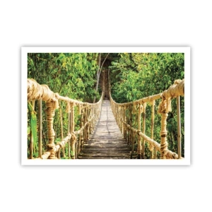 Poster - Eine Hängebrücke in einem tropischen Wald voller Grün - 100x70cm - Im Grünen ausgesetzt - Moderne Wanddekoration für Wohnzimmer und Schlafzimmer ARTTOR