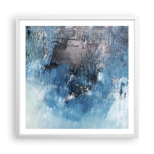 Poster in einem weißen Rahmen - Rhapsodie in Blau - 60x60 cm