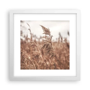 Poster in einem weißen Rahmen - Auf den Feldern ist es schon Herbst - 30x30 cm