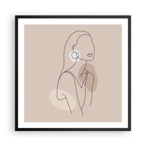 Poster in einem schwarzem Rahmen - Mädchenhafte Ikone - 60x60 cm