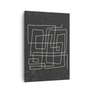 Bild auf Leinwand - Leinwandbild - Abstraktes geometrisches Muster auf dunklem Hintergrund - 50x70cm - Nicht so einfach - Moderne Wanddekoration für Wohnzimmer und Schlafzimmer ARTTOR