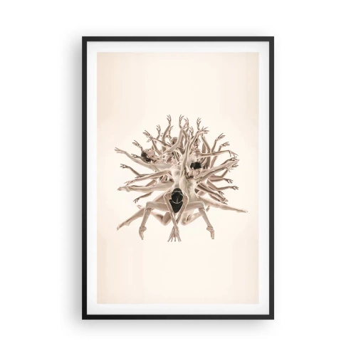 Poster in einem schwarzem Rahmen - Aufblühen im Tanz - 61x91 cm