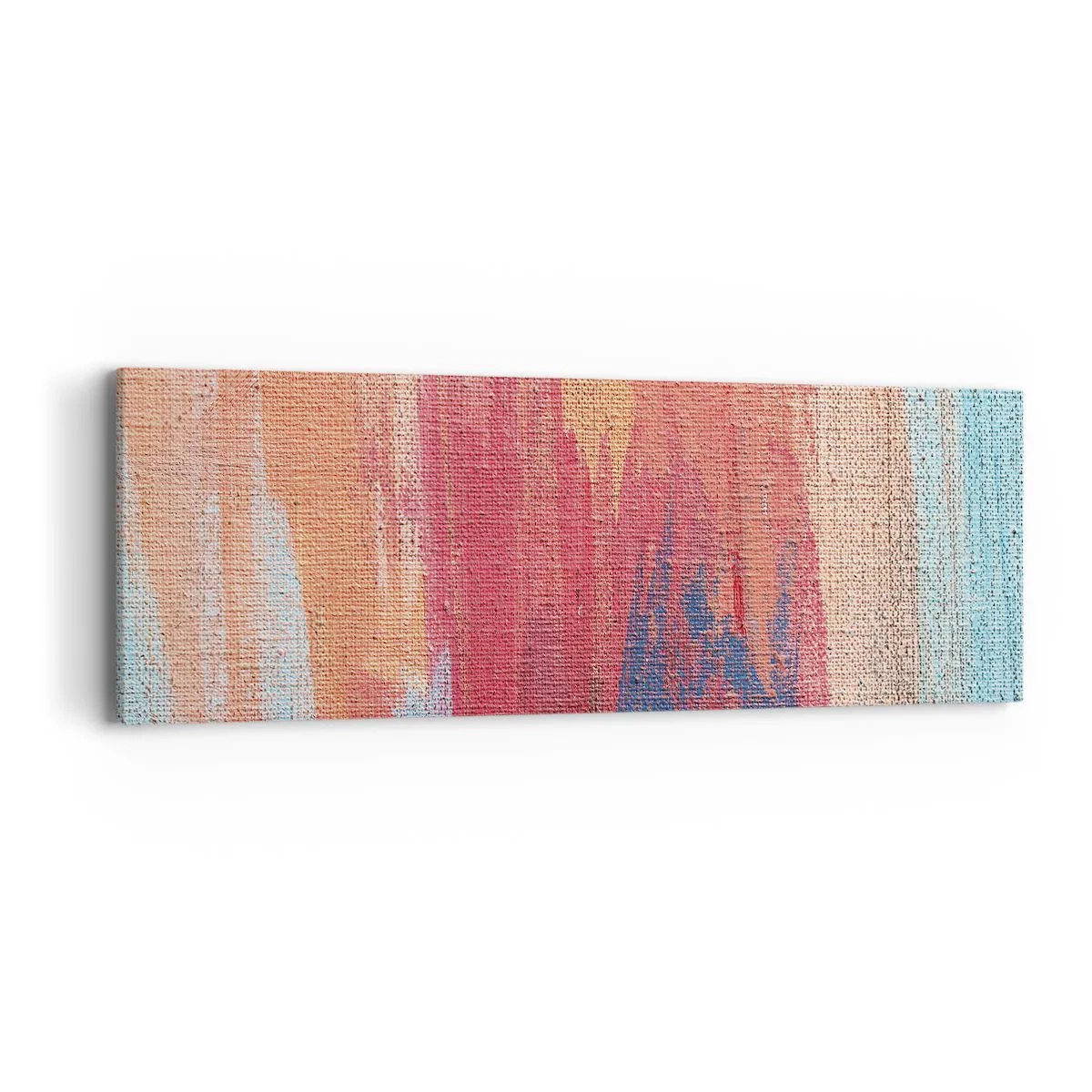 Bild auf Leinwand - Leinwandbild - Renne den Regenbogen hinunter - 90x30 cm