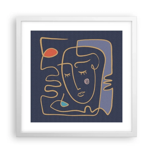 Poster in einem weißen Rahmen - In Gedanken - 40x40 cm