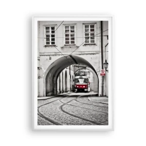 Poster in einem weißen Rahmen - Durch das Stadtlabyrinth - 70x100 cm