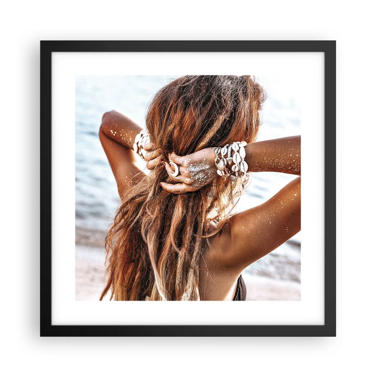 Poster in einem schwarzem Rahmen - Eine Schwester von Wasser und Sonne - 40x40 cm