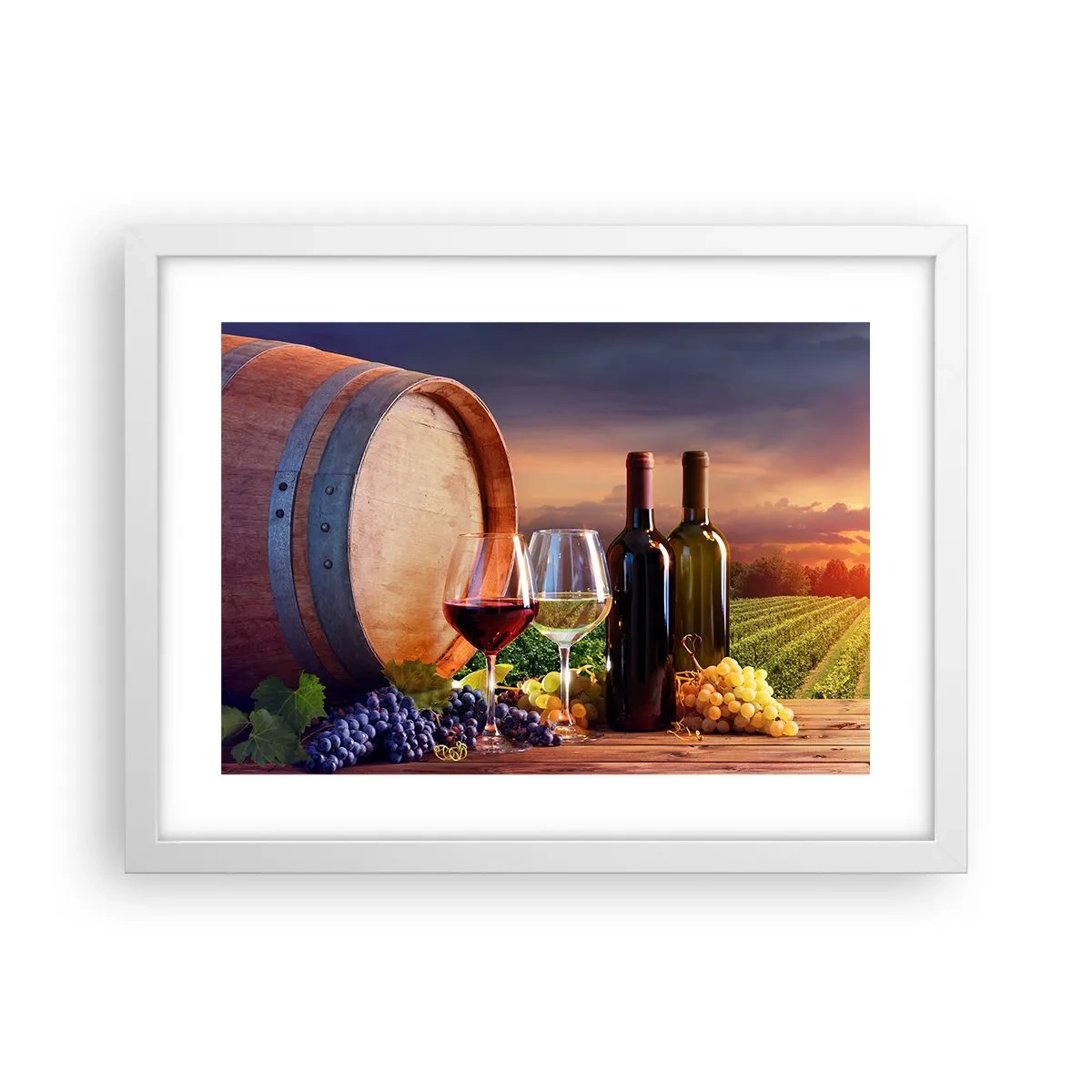 Poster in einem weißen Rahmen - Hier schmeckt das Leben - 40x30 cm