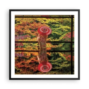 Poster in einem schwarzem Rahmen - Im Tempel der Natur - 60x60 cm