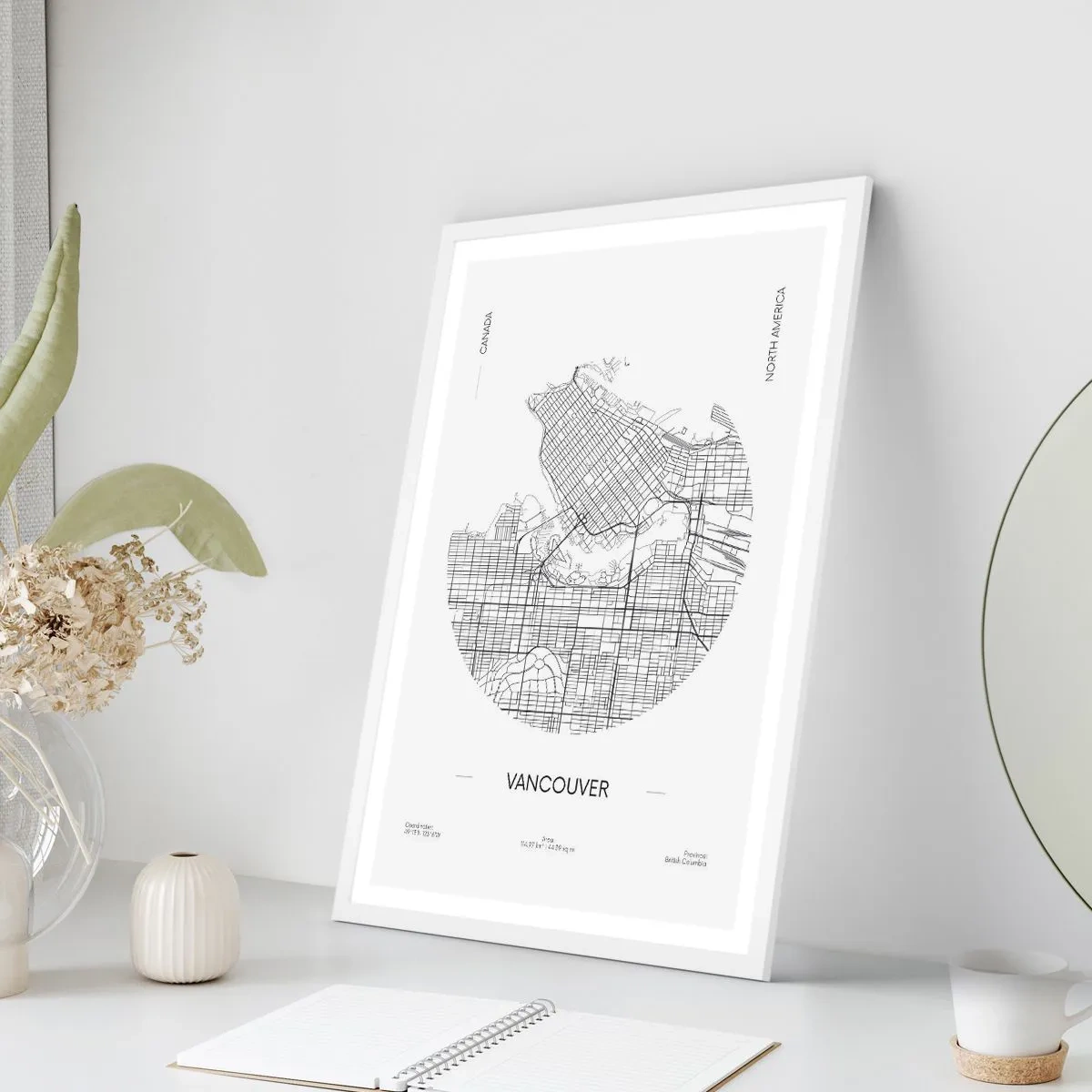 Poster in einem weißen Rahmen - Anatomie von Vacouver - 61x91 cm