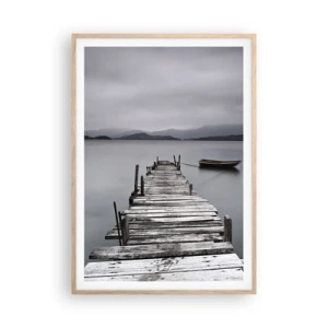 Poster in einem Rahmen aus heller Eiche - Du kannst morgen gehen - 70x100 cm