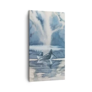 Bild auf Leinwand - Leinwandbild - Angler in ihrem Paradies - 45x80 cm