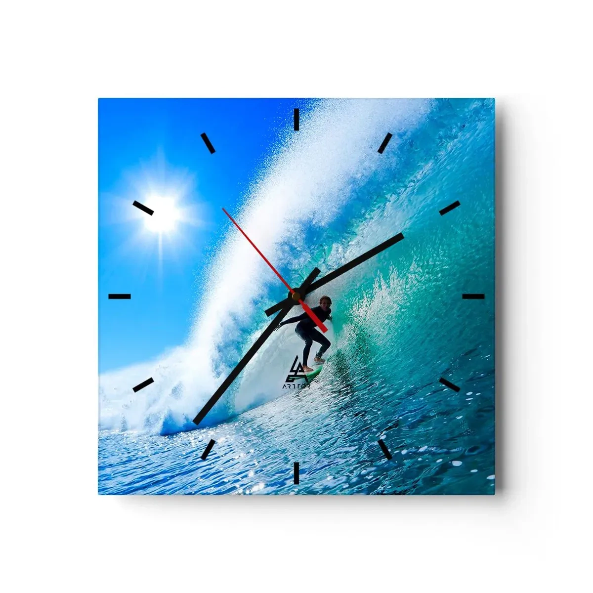 Wanduhr - Glasuhr - Durch das große Blau - 40x40 cm