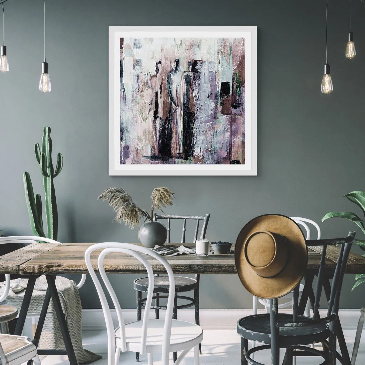 Poster in einem weißen Rahmen - Die geheimnisvolle Drei - 50x50 cm