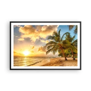 Poster in einem schwarzem Rahmen - Ewiger Sommer, immer Urlaub - 91x61 cm