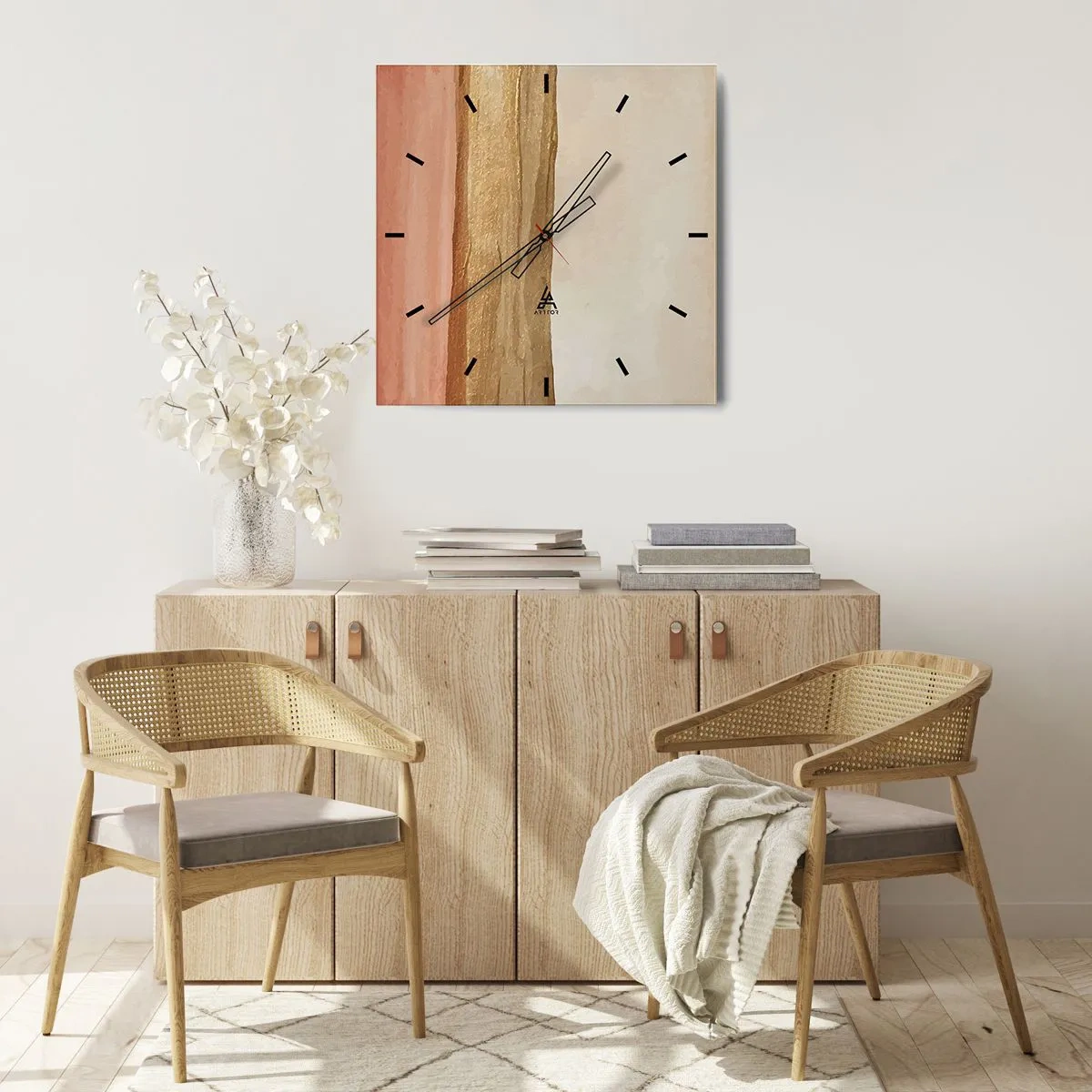 Wanduhr - Glasuhr - Vertikale Komposition - 30x30 cm