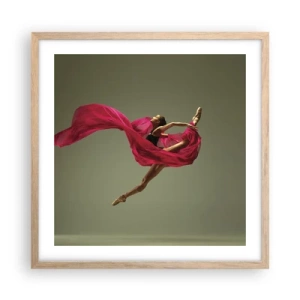 Poster in einem Rahmen aus heller Eiche - Tanzende Flamme - 50x50 cm