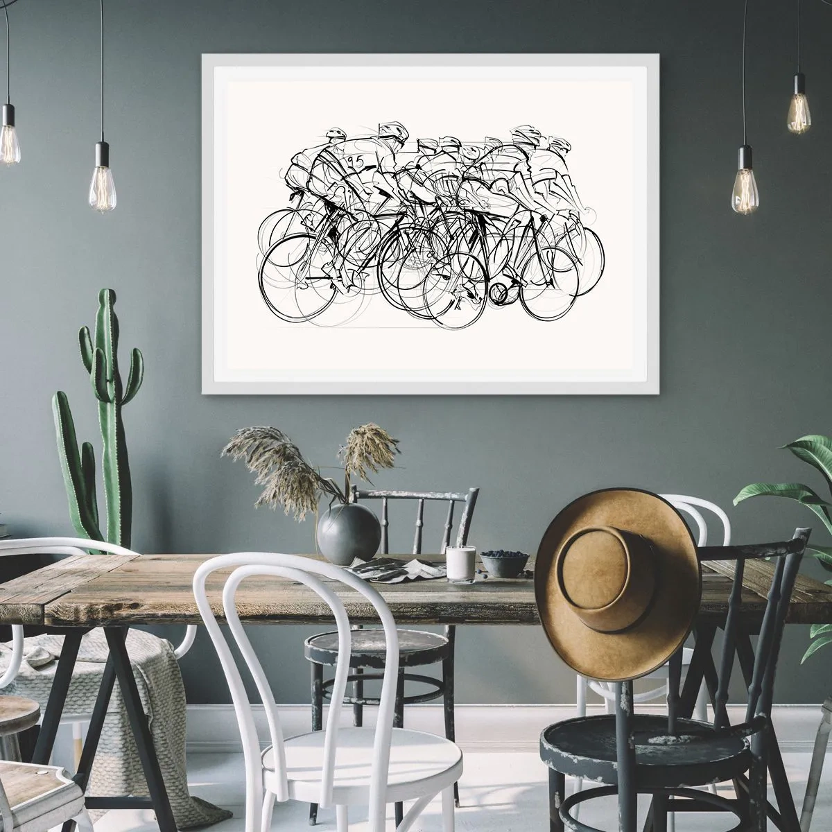 Poster in einem weißen Rahmen - Gemeinsam als Team - 100x70 cm