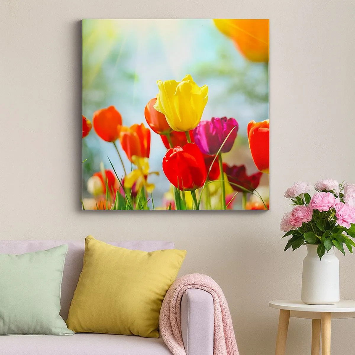 Bild auf Leinwand - Leinwandbild - Alle Farben der Sonne - 30x30 cm