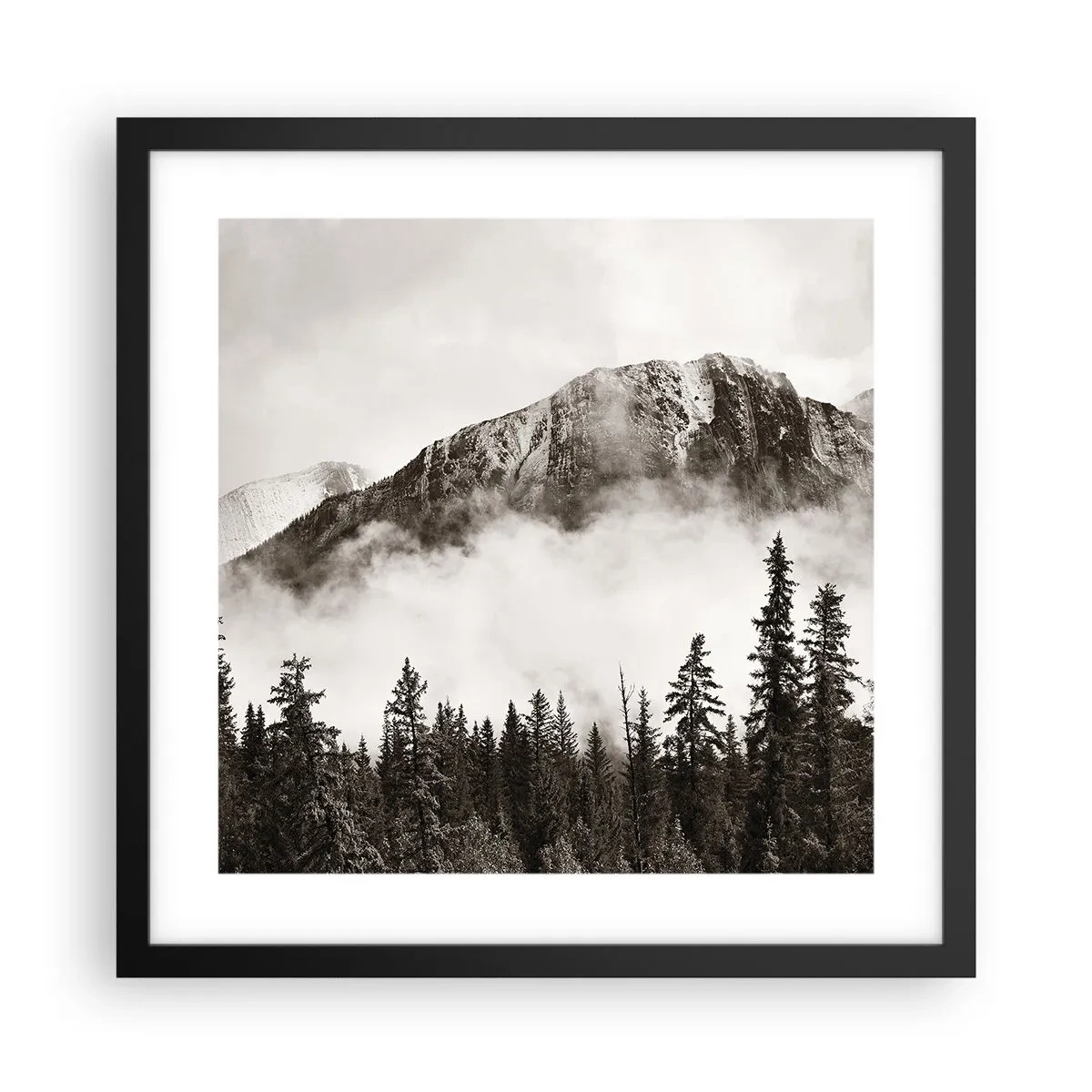 Poster in einem schwarzem Rahmen - Lineal aus Granit - 40x40 cm