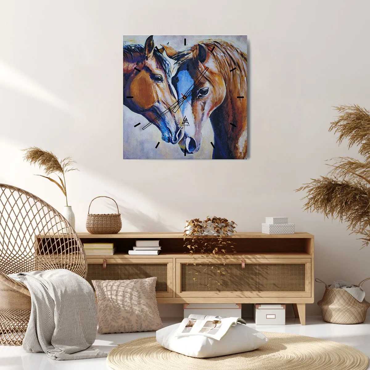Wanduhr - Glasuhr - Ist es Freundschaft? ist es baby - 40x40 cm