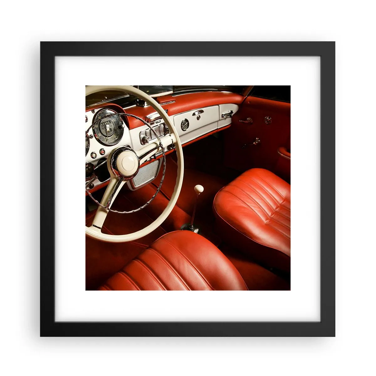 Poster in einem schwarzem Rahmen - Luxus im Vintagestil - 30x30 cm