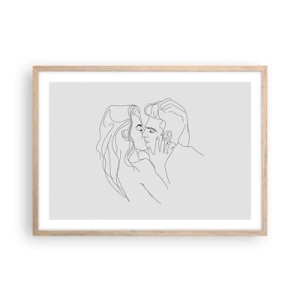 Poster in einem Rahmen aus heller Eiche - Dieselbe Linie - 70x50 cm