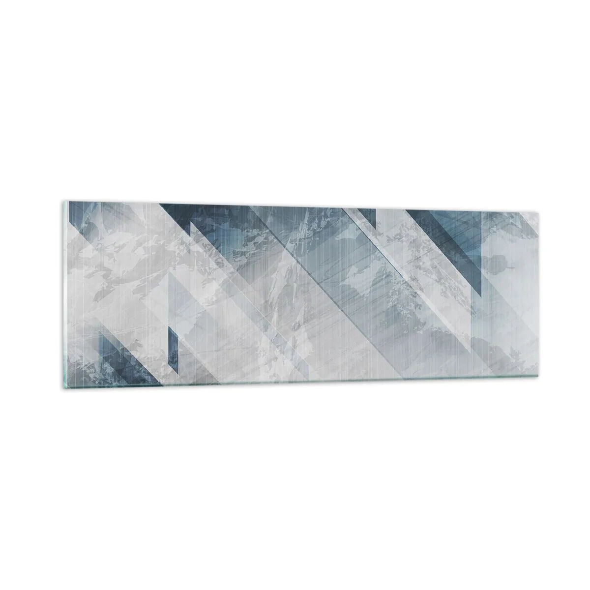 Glasbild - Bild auf glas - Räumliche Komposition - graue Bewegung - 90x30 cm