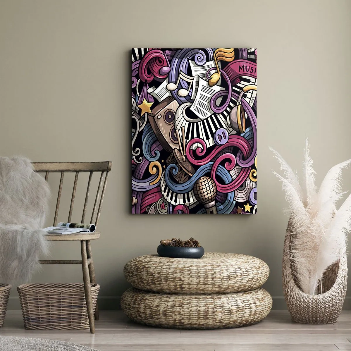 Bild auf Leinwand - Leinwandbild - Komplizierte Melodie - 55x100 cm
