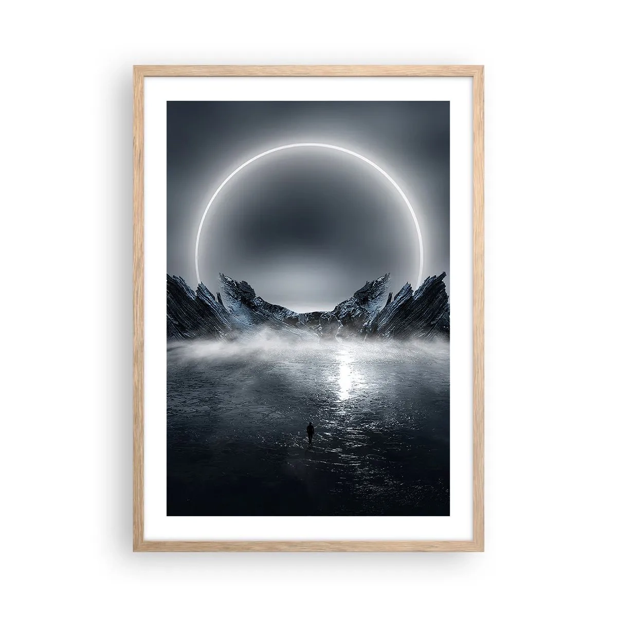 Poster in einem Rahmen aus heller Eiche - Ende der Geschichte - 50x70 cm