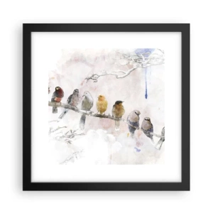 Poster in einem schwarzem Rahmen - Geflügeltes Treffen - 30x30 cm