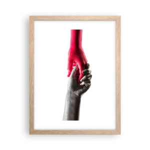 Poster in einem Rahmen aus heller Eiche - Gemeinsam, obwohl anders - 30x40 cm