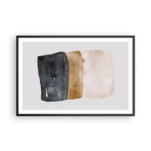 Poster in einem schwarzem Rahmen - Die Komposition der Farben der Erde - 91x61 cm