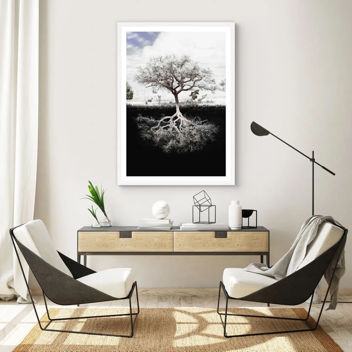 Poster in einem weißen Rahmen - Die Natur der Welt entdecken - 70x100 cm
