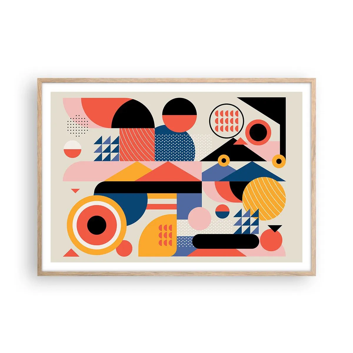 Poster in einem Rahmen aus heller Eiche - Komposition: Na, los, spiel! - 100x70 cm