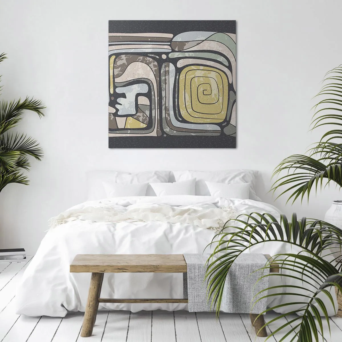 Bild auf Leinwand - Leinwandbild - Abstraktion im präkolumbianischen Geist - 40x40 cm